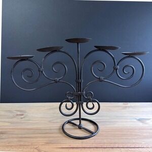 18" castlecore‎ gothic 5 pillar pricket candelabra Spanish revival Hand forged